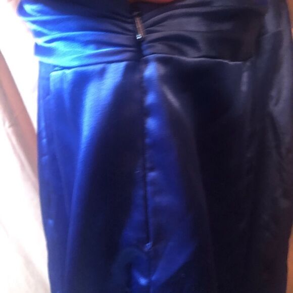 Precious formals blue halter side cut out backless dress w embellished beading. - Picture 11 of 12